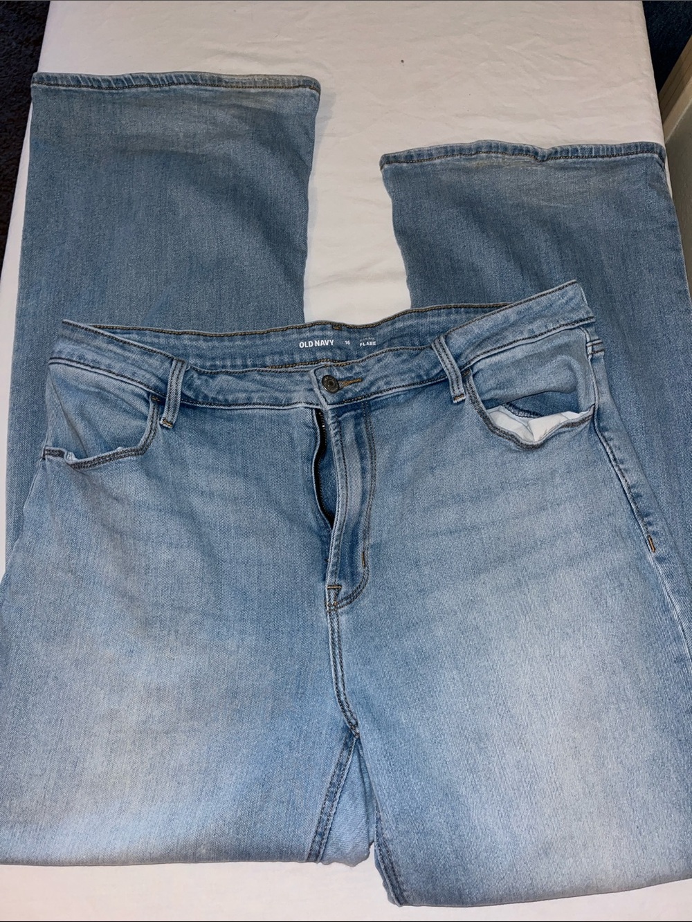 Old Navy women’s Light Blue distressed Bootcut Jeans